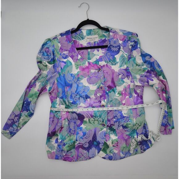 Floral 3/4" Blazer with bling buttons - Picture 6 of 8